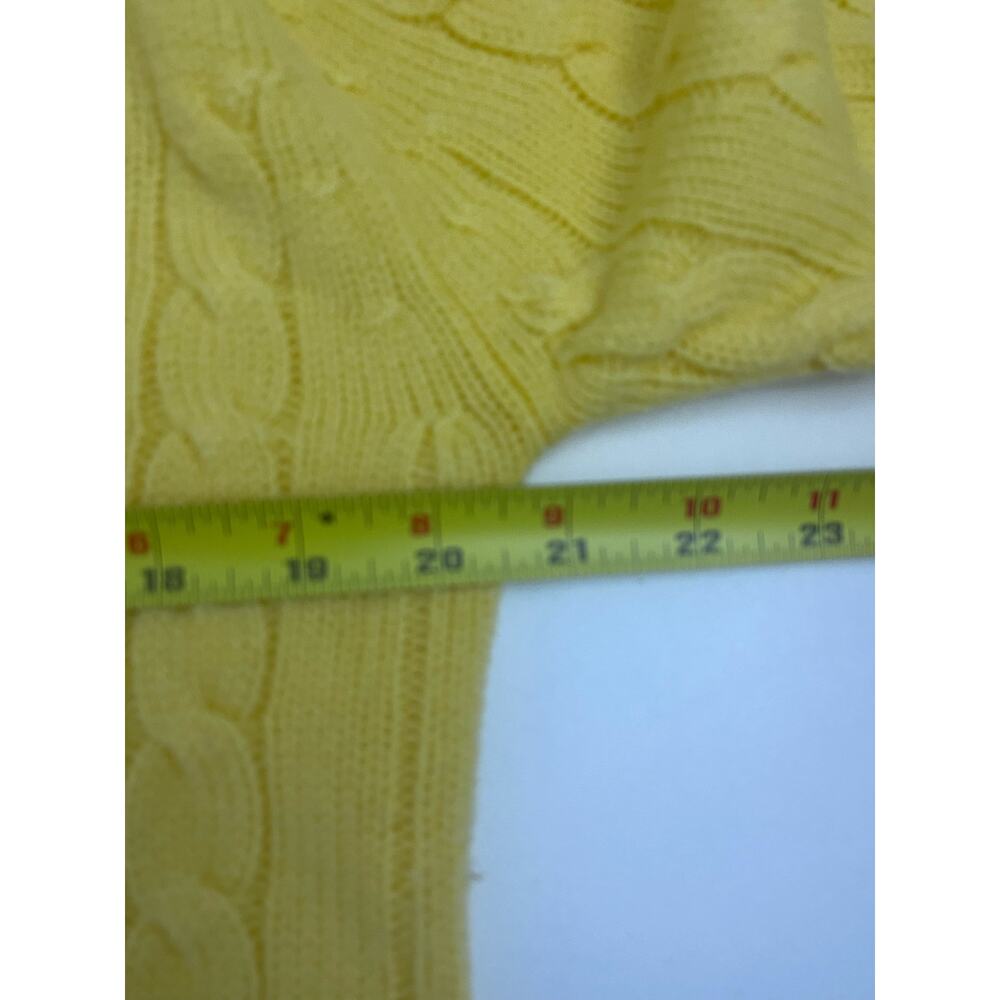 Vintage Puritan Sweater Pastel Yellow with White/Blue Trim Tennis Cricket Jumper - Picture 6 of 10